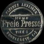 Timbre-monnaie Freie Presse - 10 heller sur fond marbr - avers