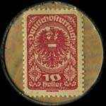Timbre-monnaie Freie Presse - 10 heller sur fond marbré - revers