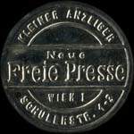 Timbre-monnaie Freie Presse - 25 heller sur fond marbré - avers