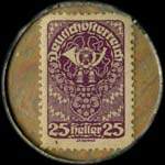 Timbre-monnaie Freie Presse - 25 heller sur fond marbr - revers