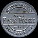 Timbre-monnaie Freie Presse - 30 heller sur fond bleu - avers
