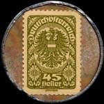 Timbre-monnaie Freie Presse - 45 heller sur fond marbré - revers