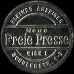 Timbre-monnaie Freie Presse - 50 heller sur fond marbré - avers