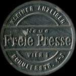 Timbre-monnaie Freie Presse - 60 heller sur fond doré - avers