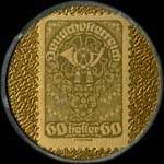 Timbre-monnaie Freie Presse - 60 heller sur fond doré - revers