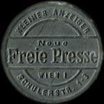 Timbre-monnaie Freie Presse - 1/2 krone sur fond saumon - avers
