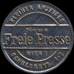 Timbre-monnaie Freie Presse - 2 1/2 kronen sur fond doré - avers