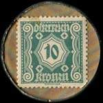 Timbre-monnaie Freie Presse - 10 kronen sur fond marbré - revers
