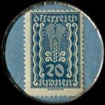 Timbre-monnaie Freie Presse - 20 kronen sur fond bleu - revers