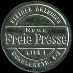 Timbre-monnaie Freie Presse - 20 kronen sur fond marbré - avers