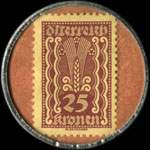 Timbre-monnaie Freie Presse - 25 kronen sur fond brun - revers