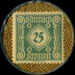 Timbre-monnaie Freie Presse - 25 kronen sur fond doré - revers