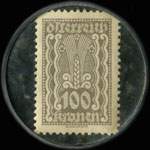 Timbre-monnaie Freie Presse - 100 kronen sur fond marbré 2 - revers