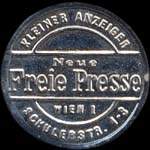 Timbre-monnaie Freie Presse - 150 kronen sur fond marbré - avers