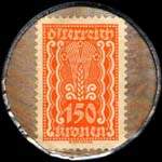 Timbre-monnaie Freie Presse - 150 kronen sur fond marbré - revers