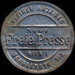 Timbre-monnaie Freie Presse - 180 kronen sur fond doré - avers