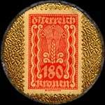 Timbre-monnaie Freie Presse - 180 kronen sur fond doré - revers