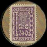 Timbre-monnaie Freie Presse - 240 kronen sur fond marbré - revers
