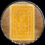 Timbre-monnaie Freie Presse - 500 kronen sur fond marbré - revers