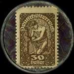 Timbre-monnaie Bankhaus Hellmer - 30 heller sur fond marbr - revers