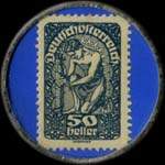 Timbre-monnaie Bankhaus Hellmer - 50 heller sur fond bleu - revers