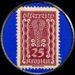 Timbre-monnaie Bankhaus Hellmer - 25 kronen sur fond bleu - revers