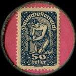 Timbre-monnaie Karl Hengl - 50 heller sur fond rose - revers