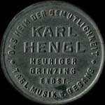 Timbre-monnaie Karl Hengl - 1/2 krone sur fond marbr - avers