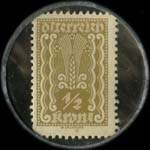 Timbre-monnaie Karl Hengl - 1/2 krone sur fond marbr - revers