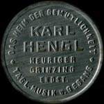 Timbre-monnaie Karl Hengl - 20 kronen sur fond bleu - avers