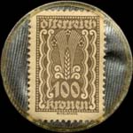 Timbre-monnaie Hugo Horwitz & Co - 100 kronen sur fond argent ray - revers