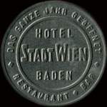 Timbre-monnaie Hotel Stadt Wien - Baden - 50 heller sur fond saumon - avers