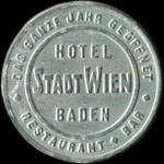 Timbre-monnaie Hotel Stadt Wien - Baden - 1/2 krone sur fond bleu - avers