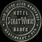 Timbre-monnaie Hotel Stadt Wien - Baden - 1/2 krone sur fond bleu - avers