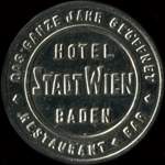 Timbre-monnaie Hotel Stadt Wien - Baden - 20 kronen sur fond saumon - avers