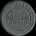 Timbre-monnaie H.Jacobi.IV.Kettenbrckeng.18.I.Strallburg.4 - alle spiel und rauch artikel - 30 heller sur fond saumon - avers