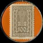 Timbre-monnaie H.Jacobi.IV.Kettenbrckeng.18.I.Strallburg.4 - alle spiel und rauch artikel - 100 kronen sur fond orange - revers