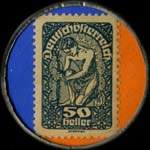 Timbre-monnaie Hans Kodrnja - Wien - 50 heller sur fond bicolore - revers