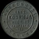 Timbre-monnaie Hans Kodrnja - Wien - 1/2 krone sur fond bleu - avers