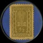 Timbre-monnaie Hans Kodrnja - Wien - 1/2 krone sur fond bleu - revers