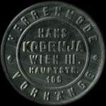 Timbre-monnaie Hans Kodrnja - Wien - 100 kronen sur fond bleu 2 - avers