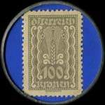 Timbre-monnaie Hans Kodrnja - Wien - 100 kronen sur fond bleu 2 - revers