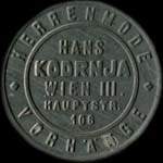 Timbre-monnaie Hans Kodrnja - Wien - 100 kronen sur fond brun - avers