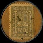 Timbre-monnaie Hans Kodrnja - Wien - 100 kronen sur fond brun - revers