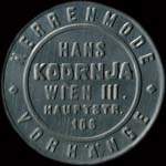 Timbre-monnaie Hans Kodrnja - Wien - 30 heller sur fond bleu - avers