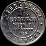 Timbre-monnaie Hans Kodrnja - Wien - 1/2 krone sur fond bleu-violet marbr - avers