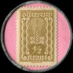 Timbre-monnaie Hans Kodrnja - Wien - 1/2 krone sur fond rose - revers