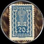 Timbre-monnaie Hans Kodrnja - Wien - 20 kronen sur fond marron marbr - revers