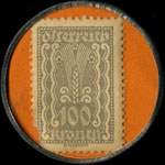 Timbre-monnaie Hans Kodrnja - Wien - 100 kronen sur fond orange - revers