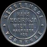 Timbre-monnaie Hans Kodrnja - Wien - 100 kronen sur fond rouge - avers